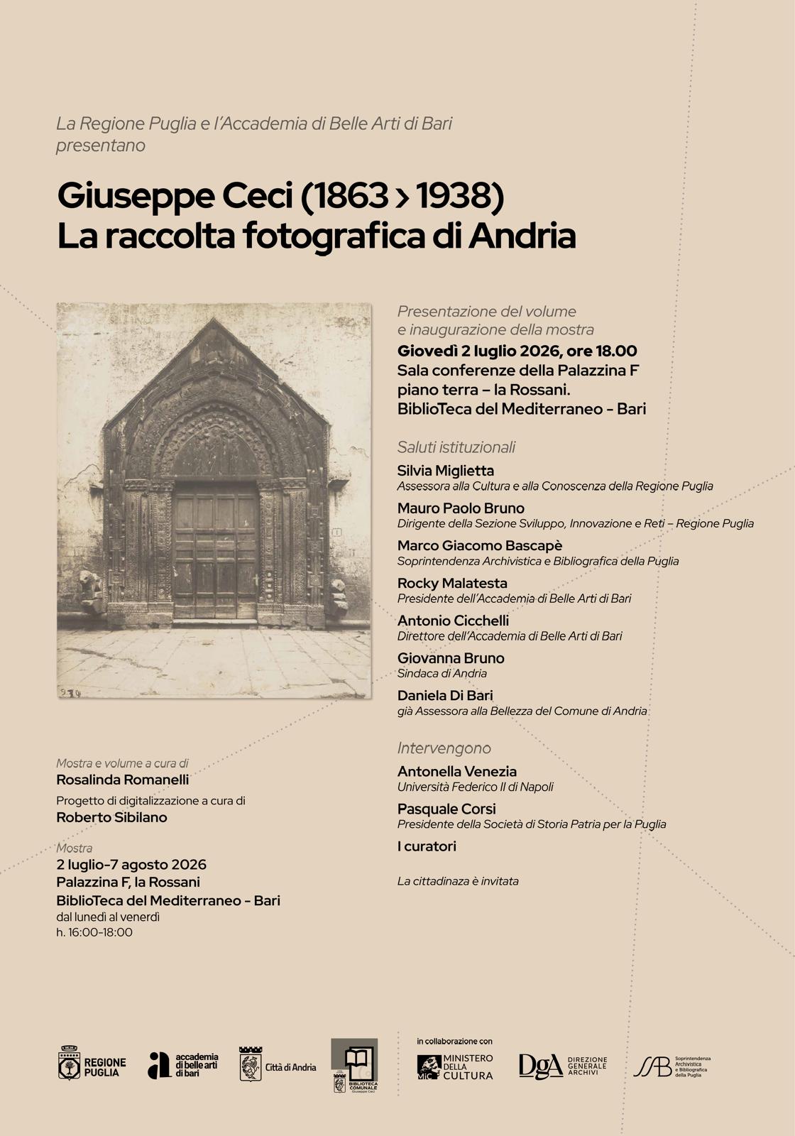 Conferenza Stampa "Giuseppe Ceci (1863 > 1938). La raccolta fotografica di Andria"